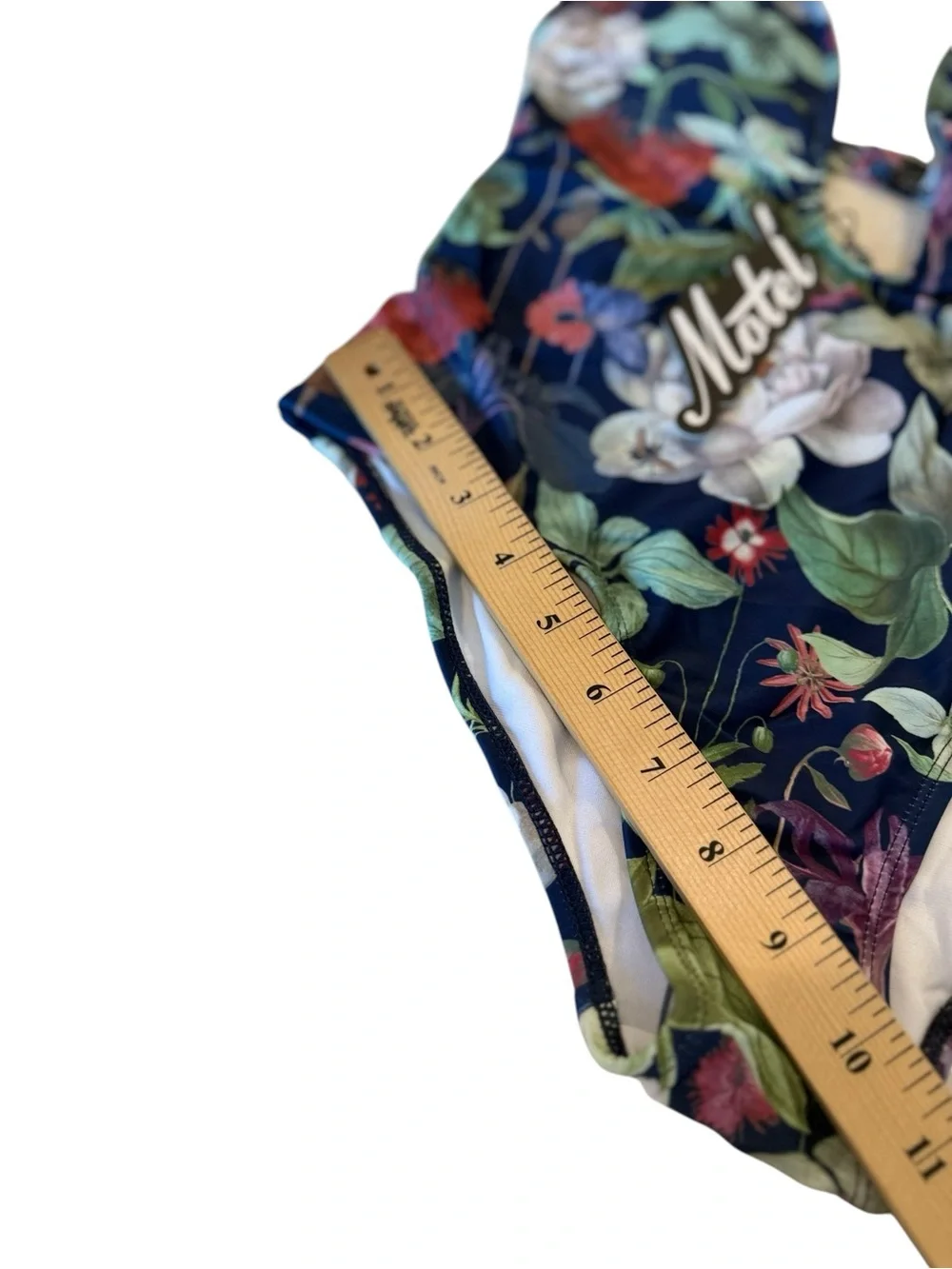 Motel Rocks x UO Sunny Day Navy Botanical Floral Plunge One Piece Swimsuit S New - Picture 6 of 16